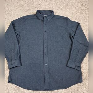 L.L. Bean Men's Grey/Black Houndstooth Button Down Shirt Size L 100% Cotton